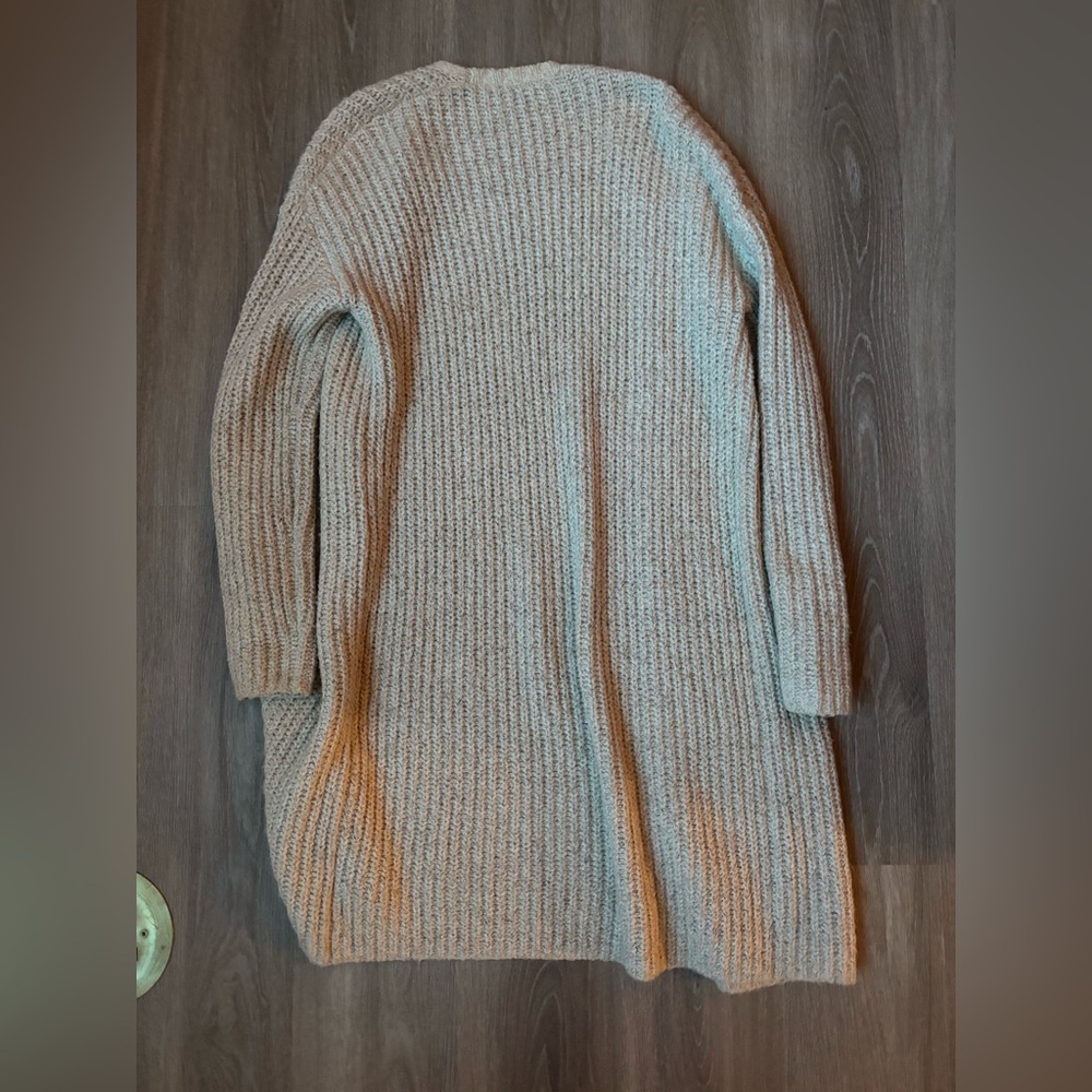 GAP Cream Ribbed Open-Front Cardigan. Size S. - Picture 2 of 3